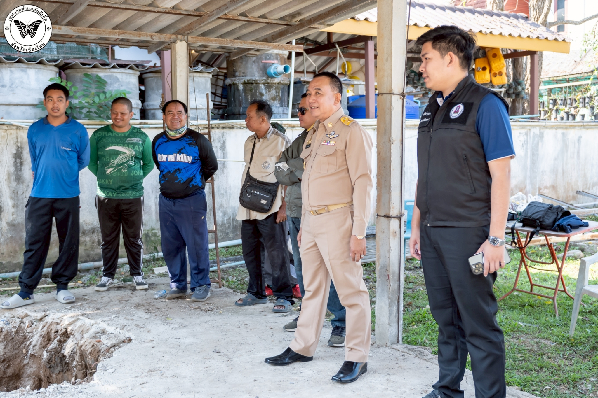 ลงพื้นที่ติดตามการปฏิบัติภารกิจขุดเจาะ​บ่อบาดาลในพื้นที่ หมู่ที่ 5 บ้านขัวโก บริเวณประปาหมู่บ้าน